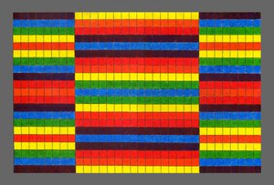 縞模様のトリプティク、2009（ボード上のアクリル）
